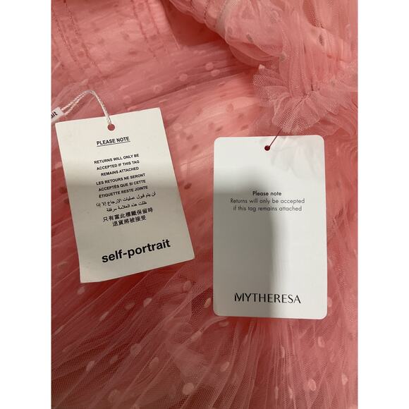 Self-Portrait Kids Point D'Esprit Pink Polyester Tulle Dress Size 8 - NWT - Picture 6 of 6